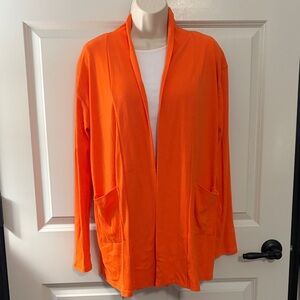 Vibrant Orange Open Cardigan